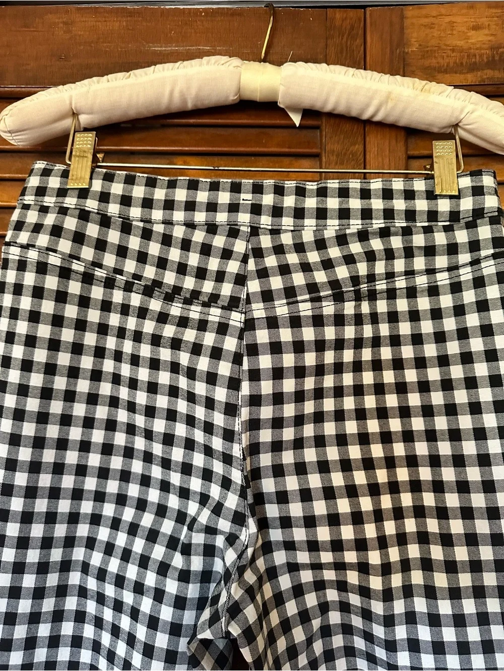 Free People Florence Black & White Gingham Ankle Pants size 28.